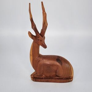 Vintage Wood Carved African Gazelle Kenya